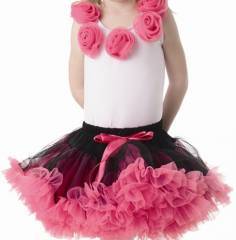 Hot Pink and Black Pettiskirt Set